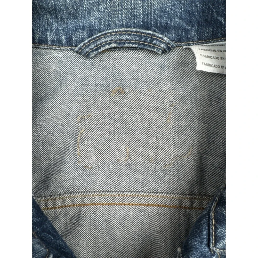 Levi's Denim Trucker Jacket 2XL Distressed Faded Blue Red Tab
